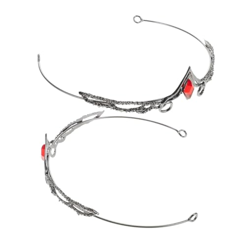 2pcs Vintage Barock Kronstirnband Retro Dunkelrotes Strasskristall Tiara Für Frauen Mädchen Hochzeiten Geburtstage Proms Und Festivals von FRCOLOR