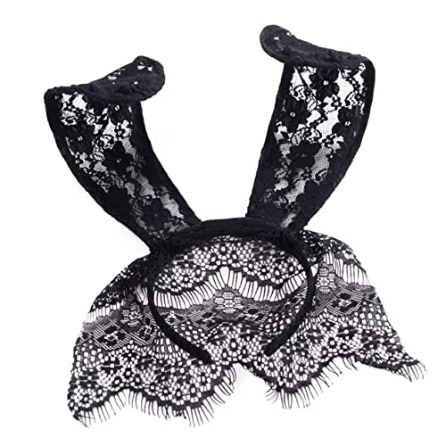 2st Hasenmaske Aus Spitze Party-schleier-stirnband Spitze Schleier Stirnband Party-maske Hasenohrmaske Black FRCOLOR von FRCOLOR