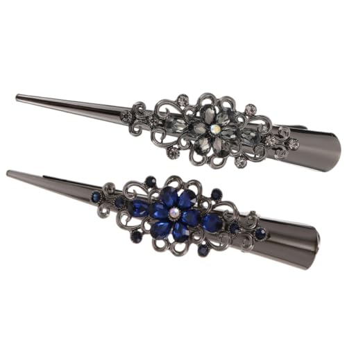 FRCOLOR 2 Große Haarspangen Aus Metall Mit Strasssteinen Kristall-haarspangen Für Mädchen Friseur-clip Komfortables Design von FRCOLOR