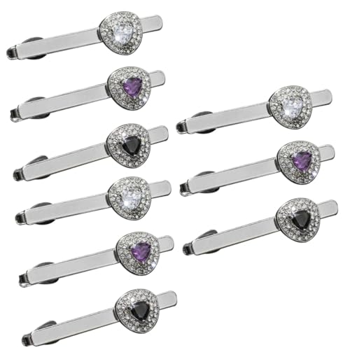 3 Sätze Herren Krawattenklammern Mit Bling Edelsteinen Einzigartige Silberne Krawattenclips Für Business Hochzeit Besondere Anlässe 3 Stück * 3 von FRCOLOR