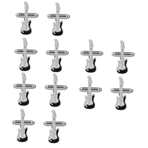 3 Sätze Kreative Gitarren Manschettenknöpfe Stilvolle Vielseitige Cufflinks Für Herrenhemden Für Hochzeiten Partys 2 Paare * 3 von FRCOLOR