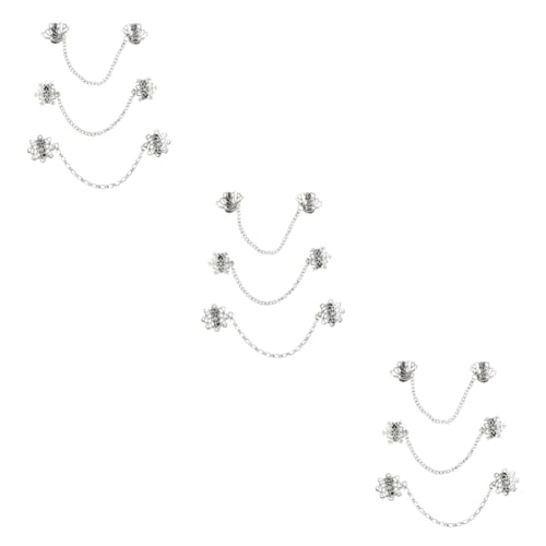 3 Sätze Retro Anzug Ketten Brosche Teiliges Shirt Clip Chain Accessoire Für Damen Herren Formelle Anlässe Leichte Tragbarkeit Stilvolles Design 3 Stück * 3 von FRCOLOR