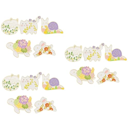 3 Sätze Teiliges Cartoon Broschen Legierung Niedliche Tiermotive Für Jacken Taschen Stilvolle Anstecker Für Accessoires 5 Stück * 3 von FRCOLOR