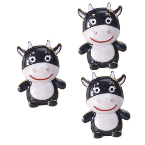 3 Stck. Kreative Ox Brosche Einfache Langlebige Stilvolle Brustnadel für Kleidung Taschen Schals Partys von FRCOLOR