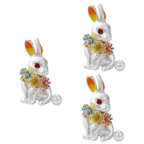 3 Stück Lustige Kaninchen Brosche Dekorative Häschen Anstecknadel für Kleidung Bunny Brosche für Frauen Trendiges Zubehör für Ostern Besondere Anlässe von FRCOLOR