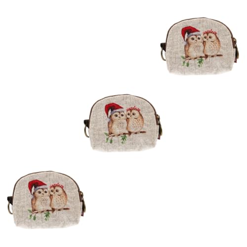 FRCOLOR 3st Aufbewahrungstasche Kopfhörer-Organizer Kleine Lippenstifttasche Tasche Für Menstruationsbinden Mini-geldbörse Reiseschmuckhalter Münzbeutel Kosmetik Damen Leinen- Container von FRCOLOR