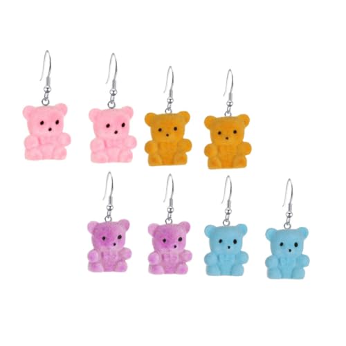 4 Paare Niedliche Ohrhänger für Damen Cartoon Ohrschmuck Zufälligen Farben für Langlebiges Material Trendige Ohrringe für Modebewusste Zufällige Farbe von FRCOLOR