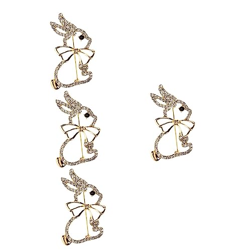 4 Sätze Kaninchen Brosche Cartoon Anstecknadel Für Damen Kleidung Accessoire Langlebige Stilvolle Broschen Für Taschen Rucksäcke 2 Stück * 4 von FRCOLOR