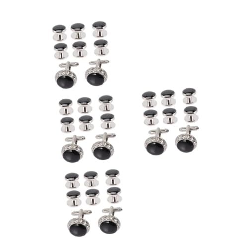 4 Sätze Rhinestone Manschettenknöpfe Für Anzüge Elegantes Accessoire Für Hochzeiten Geschäftliche Anlässe Stilvolle Glatte Oberfläche Geschenkidee Für Männer 8 Stücke * 4 von FRCOLOR