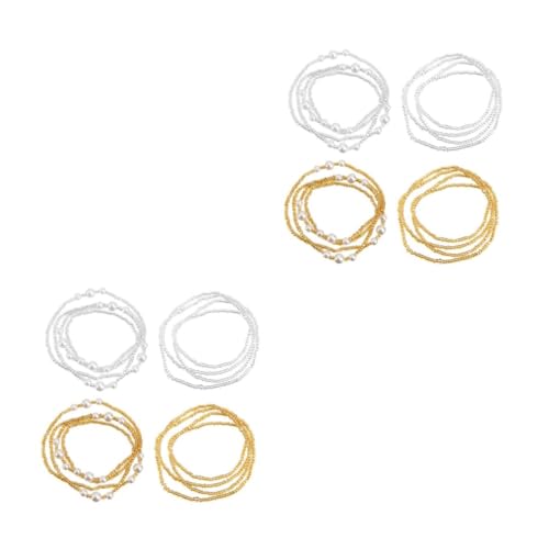 4 Sätze Teiliges Bauch Körperkette Elastischem Material Silber Taillenkette für Damen für Sommerkleider Bikinis Verstellbar Elegant von FRCOLOR