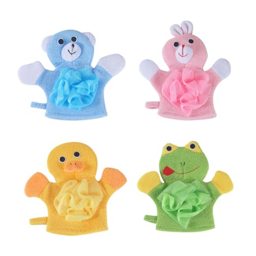 FRCOLOR 4stücke Duschtuch Für Junge Mädchen Und Erwachsene Körperreiniger Aus Hochwertigem Material Einfach Anzuwendender Badetuch Kreativer Duschhandschuh Für Ganze Familie von FRCOLOR