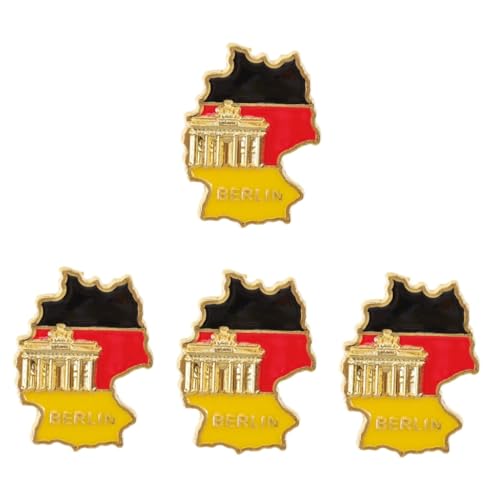 4 Stück Deutschland Flagge Brosche Anstecknadel Patriotisches Accessoire für Veranstaltungen Metall Brosche für Männer Frauen für Hochzeiten Partys von FRCOLOR