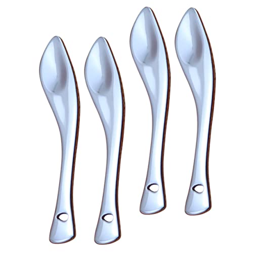 FRCOLOR 4stücke Gesichtscreme Spatel Wiederverwendbare Kosmetik-löffel Für Lotionen Masken Und Feuchtigkeitscremes Metall Spachtel Für Gleichmäßige Anwendung Und Hygienische Entnahme von FRCOLOR