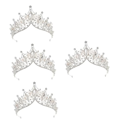 FRCOLOR 4stücke Krone Für Damen Rhinestone Haarkrone Dekoratives Kopfstück Für Hochzeiten Und Festivals Leicht Und Zu Tragen Perfektes Accessoire Für Besondere Anlässe von FRCOLOR