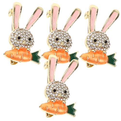 4 Stück Teiliges Kaninchen Broschen für Frauen Cartoon Anstecknadeln für Kleidung Schals Langlebige Robuste Materialqualität für Stilvolle von FRCOLOR