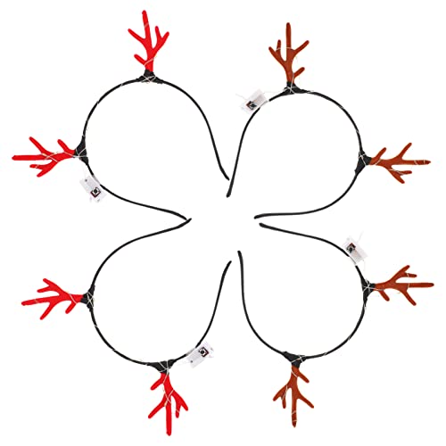 FRCOLOR Haarreifen 4 Stück Geweih Stirnband Stirnband Weihnachten Haarband Kostüm Zubehör von FRCOLOR