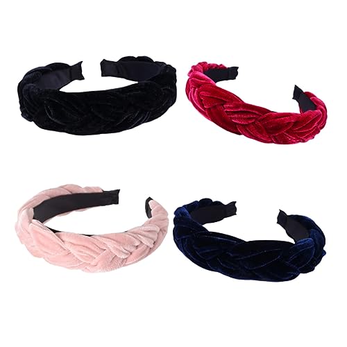 FRCOLOR Eleganter Kopfschmuck Zopf Haarband Mischfarbe Flanell Headwraps Frauen Haarreifen von FRCOLOR