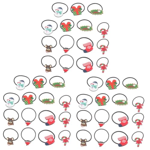 45 Stk Elastische Haargummis Für Weihnachten Weihnachtshaarbänder Haarschmuck Für Weihnachten Weihnachtshaarringe Weihnachten Bindet Seile Haargummis Für Kinder Mini-haarbänder FRCOLOR von FRCOLOR