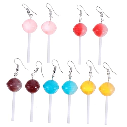 FRCOLOR 5paare Lutscherohrringe Für Damen Lollipop-ohrschmuck Ohrhänger Mit Tropfenform Party-ohrringe Aus Hochwertigem Material Mode Ohrschmuck Für Alltags Und Festveranstaltungen von FRCOLOR