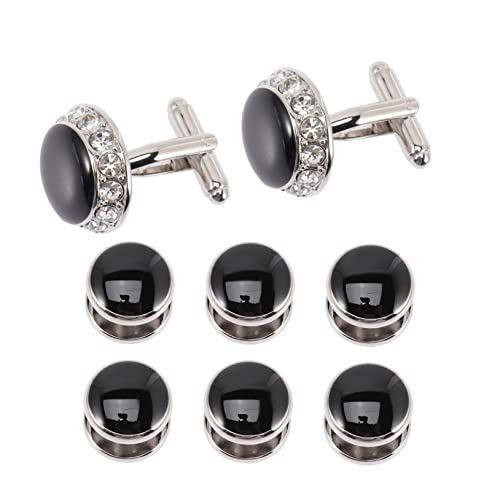 5 Sätze Teiliges Rhinestone Manschettenknöpfe Für Herren Hochwertige Hemd Accessoires Für Hochzeit Business Smoking Stilvolle Ergänzung Für Anzüge Shirts 8 Stücke * 5 von FRCOLOR