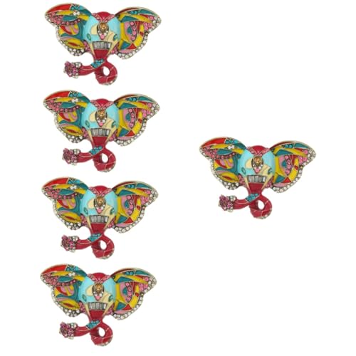 5 Stück Emaille Brosche mit Retro Anstecknadel für Damen Stilvolles Schmuck Accessoire für Elefantenliebhaber an Weihnachten Valentinstag von FRCOLOR