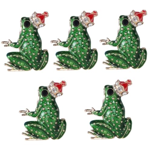 5 Stück Frosch Brosche Legierung mit Emaille Cartoon Tier Pin für Kleidung Taschen Schals Langlebige Funkelnde Brosche für Frauen von FRCOLOR