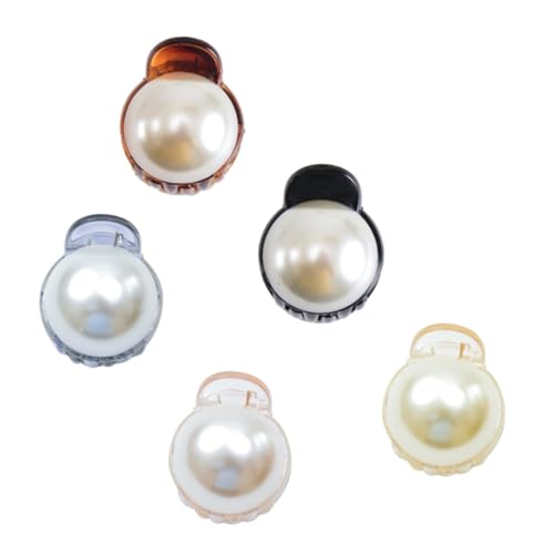 FRCOLOR 5stücke Teiliges Perl-haarklammern Für Mädchen Rutschfeste Haarspangen Verschiedenen Farben Schwarz Braun Orange Blau- Für Partys Und Fotoshootings von FRCOLOR