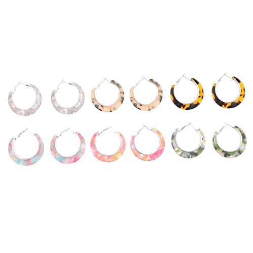 6 Paare Geometrische Ohrhänger für Damen Teiliges Handgefertigtem Hautfreundlichem Sommer Partys Hochzeiten von FRCOLOR