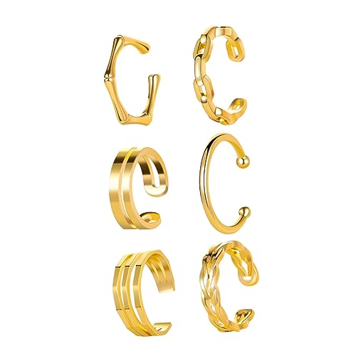 6 Stück Teiliges Förmige Ohrklemmen für Damen Ohrclips Kreative Ohraccessoires Hypoallergen von FRCOLOR