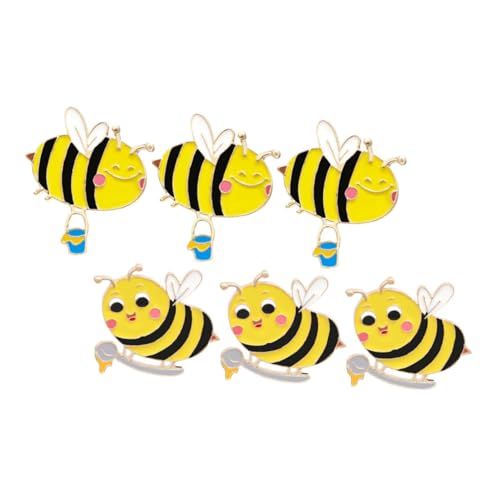 6Stücke Teiliges Süße Bienen Broschen für Cartoon Tier Pins für Kleidung Rucksäcke Hüte Hochwertige Anstecker mit Detaillierter Handwerkskunst Perfektes von FRCOLOR