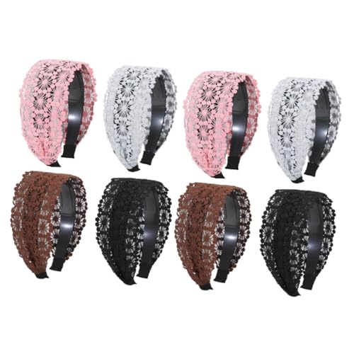 FRCOLOR 8stücke Haarschmuck-stirnbänder Spitze Rutschfeste Haarreifen Für Mädchen Kaffee Koreanisch Und Vielseitig Einsetzbar Für Partys Und Fotoshootings von FRCOLOR