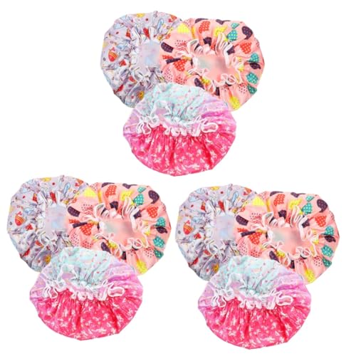 FRCOLOR 3er-sets Elastische Duschhaube Für Kinder Wiederverwendbar Schlafmütze Für Den Nackenschutz Für Den Täglichen Gebrauch Bequem Waschbar Satin-zubehör 3 Stück X 3 von FRCOLOR