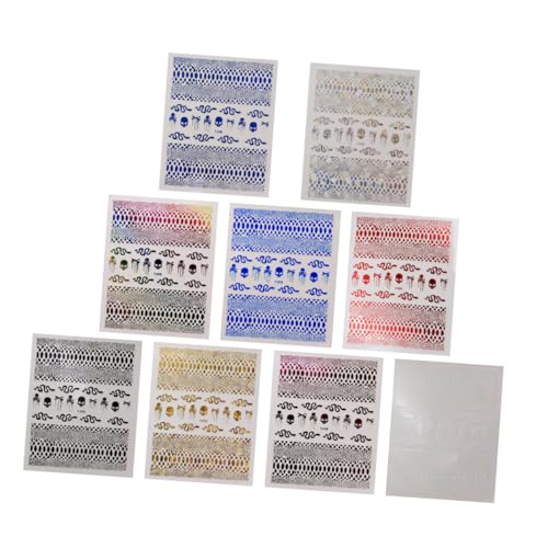 FRCOLOR 9stücke Nagelsticker Mit Schlangen Und Totenkopfdesigns Selbstklebende Nail Art Aufkleber Für Kreative Maniküre Für Partys Und -nail Art von FRCOLOR