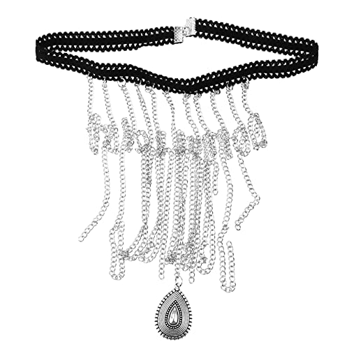 Elastische Oberschenkelkette für Damen Nachtclub Körperkette mit Metallfransen Schmuck Accessoire zur Betonung Weiblicher Kurven für Partys Besondere Anlässe von FRCOLOR