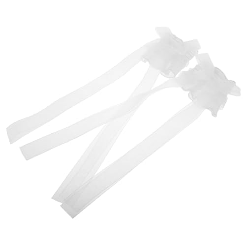FRCOLOR 1 Paar Ärmel mit Spitzenschleife Spitzenarmärmel Ärmel für Frauen Ärmel, um die Arme zu bedecken Abnehmbare Ärmel für Brautkleider Lolita-Accessoires Stoff Weiß von FRCOLOR
