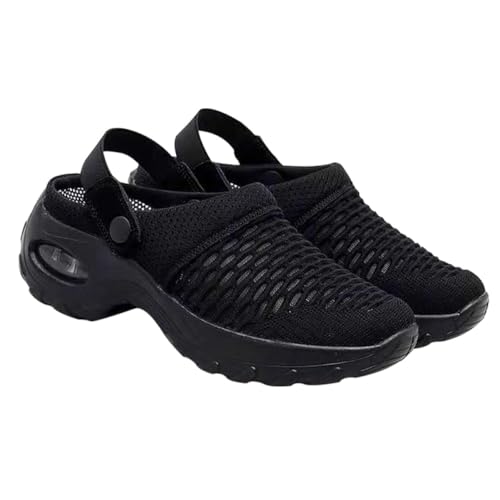 FRCOLOR 1 Paar Atmungsaktive Sommer Hausschuhe für Damen Mesh Halbschuhe mit Bequemer Polsterung für Außenbereich Schwarz FRCOLOR 1 Paar Atmungsaktive Sommer Hausschuhe für Damen Mesh Halbschuhe mit Bequemer Polsterung für Außenbereich Schwarz von FRCOLOR