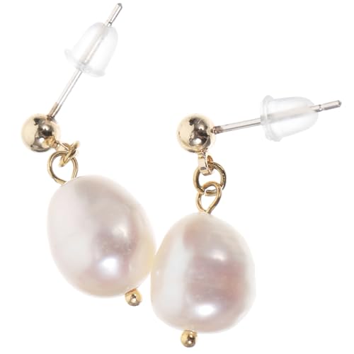 FRCOLOR 1 Paar Barockperlen Ohrstecker für Damen Schmuckaccessoires für Anlässe Wie Hochzeit Party und Valentinstag Unregelmäßiges Design für Einen Einzigartigen Look Robustes Material für von FRCOLOR