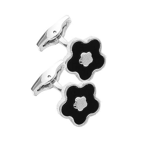FRCOLOR 1 Paar Blumen Manschettenknöpfe Für Herren Bräutigam Hemd Silber Blumen Gravur Arm Hochzeit Mann Klassische Kleidung Business Manschettenknöpfe Blumenschmuck Business von FRCOLOR