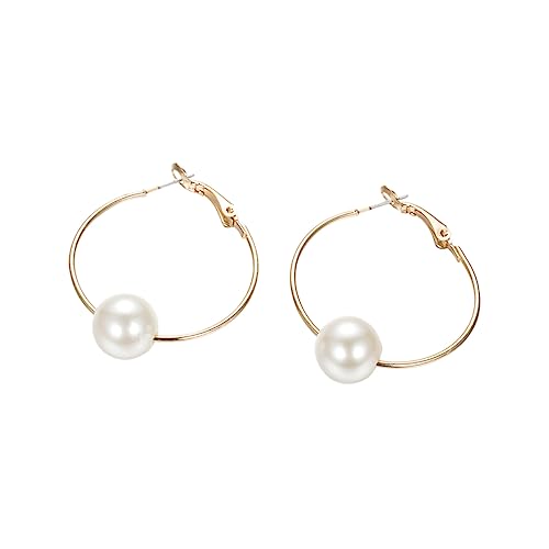 FRCOLOR Damen-ohrringe Temperament Persönlichkeit Große Perlenohrringe Schickes Ohrdekor Weiß Goldbeschichtung FRCOLOR Damen-ohrringe Temperament Persönlichkeit Große Perlenohrringe Schickes Ohrdekor Weiß Goldbeschichtung von FRCOLOR