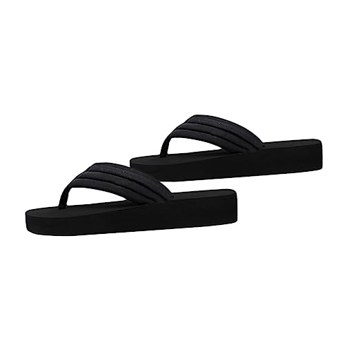 FRCOLOR 1 Paar Damen Sommer Hausschuhe mit Dicker Sohle Rutschfeste Flip Flops für Strand und Freizeit Schwarz für Lässige Outfits FRCOLOR 1 Paar Damen Sommer Hausschuhe mit Dicker Sohle Rutschfeste Flip Flops für Strand und Freizeit Schwarz für Lässige Outfits von FRCOLOR