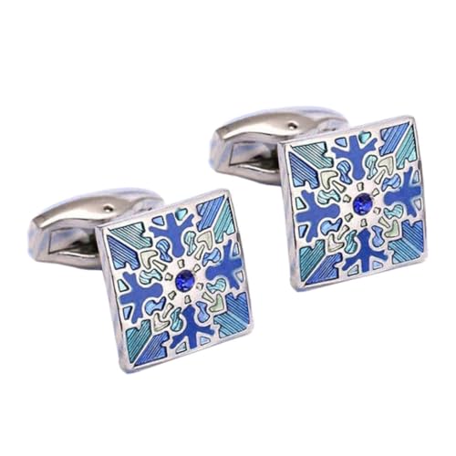 FRCOLOR 1 Paar Diamant-Manschettenknöpfe Manschettenknöpfe Herren Manschettenknöpfe für Hemd Manschettenknöpfe selber machen Manschettenknöpfe mit Schneeflocken Umweltschutz Kupfer Silber von FRCOLOR