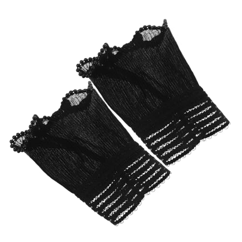 FRCOLOR Falsche Handgelenkmanschetten Für Damen Abnehmbare Fake-ärmel Schwarze Falsch-handärmel Verziertes Kleidungs-zubehör Für Pullover Blusen Mäntel von FRCOLOR