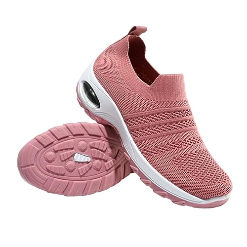 FRCOLOR 1 Paar Flugschuhe Fliegende Luftkissen Weiße Schuhe Schwarz Komfortabel Laufschuhe Herren Unterstützend Leicht Niedrig Geschnittene Schuhe Wanderschuhe Rosa Stretch-Strick von FRCOLOR
