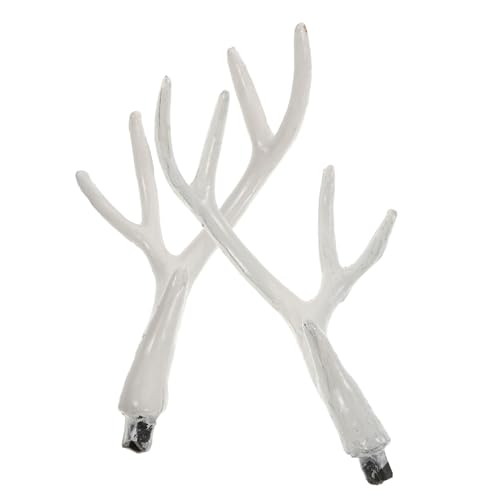 FRCOLOR 1 Paar Geweih-requisiten Hirschgeweih-kostüm Hirschgeweih Aus Kunststoff Hirsch Hirschgeweihe Zum Basteln Hirsch Kostümzubehör Mini-hirschgeweih Zum Basteln Beige Plastik von FRCOLOR
