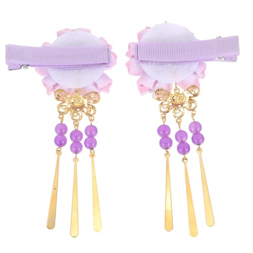 FRCOLOR 1 Paar Haarnadel Pflaumenblüte Haarspange Blumenhaarspangen Für Frauen Retro-haarspange Japanische Haarspangen Geisha Kimono Violett Fräulein Weihnachten Bettwäsche Aus Baumwolle von FRCOLOR