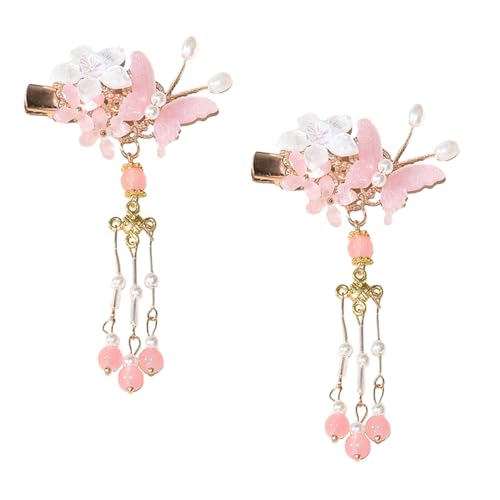FRCOLOR 1paar Elegant Chinese Style Hair Clip Mit Quasten Für Festliche Haaraccessoires Pinke Macaron-schmetterlingsblume Haarschmuck Mädchen Und Frauen FRCOLOR 1paar Elegant Chinese Style Hair Clip Mit Quasten Für Festliche Haaraccessoires Pinke Macaron-schmetterlingsblume Haarschmuck Mädchen Und Frauen von FRCOLOR
