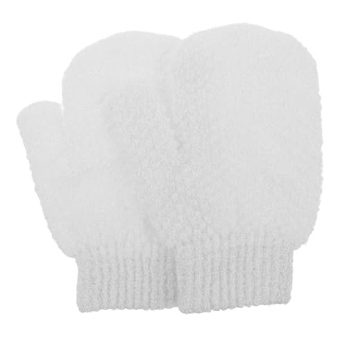 FRCOLOR 1 Paar Handschuhe schrubben High-Definition-Schutz entsprungen Duschhandschuhe Hautschrubber Werkzeuge zur Körperreinigung Peeling-Handtuch für den Körper Stoff Weiß von FRCOLOR