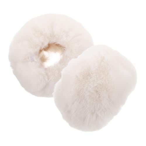 FRCOLOR Armstulpen Für Flauschige Kunstpelz-stulpen Weiße Fell-armbänder Winterarmband Für Mädchen Pelzarmstulpen Als Accessoire von FRCOLOR