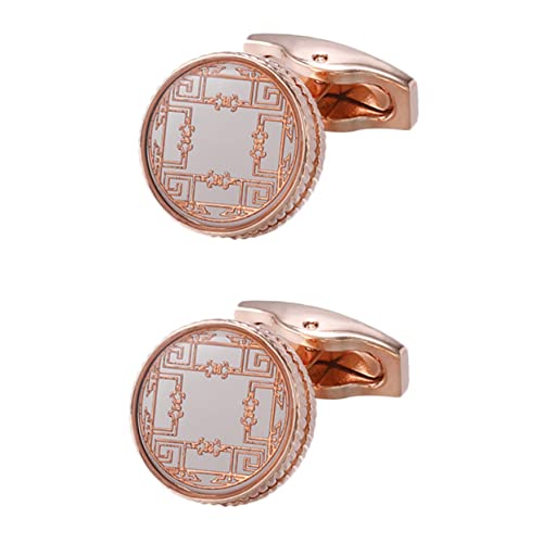FRCOLOR 1 Paar Herren Manschettenknöpfe Dekorative Cufflinks Roségold für Anzüge Chiffonshirts Vielseitige Kleidung Accessoires Langlebig von FRCOLOR