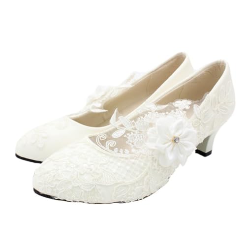 FRCOLOR 1 Paar Hochzeitsschuhe Damen Weiß Schuhe mit Blockabsatz Geeignet für Partys und Festliche Anlässe für Jeans Kleider und Hosen FRCOLOR 1 Paar Hochzeitsschuhe Damen Weiß Schuhe mit Blockabsatz Geeignet für Partys und Festliche Anlässe für Jeans Kleider und Hosen von FRCOLOR